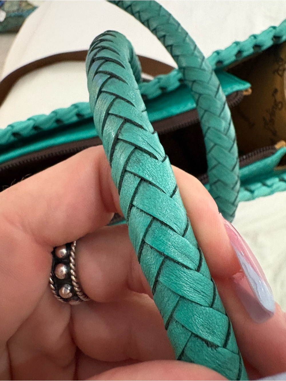 American Darling Turquoise Hand Tooled Leather Conceal Carry bag - Picture 5 of 12